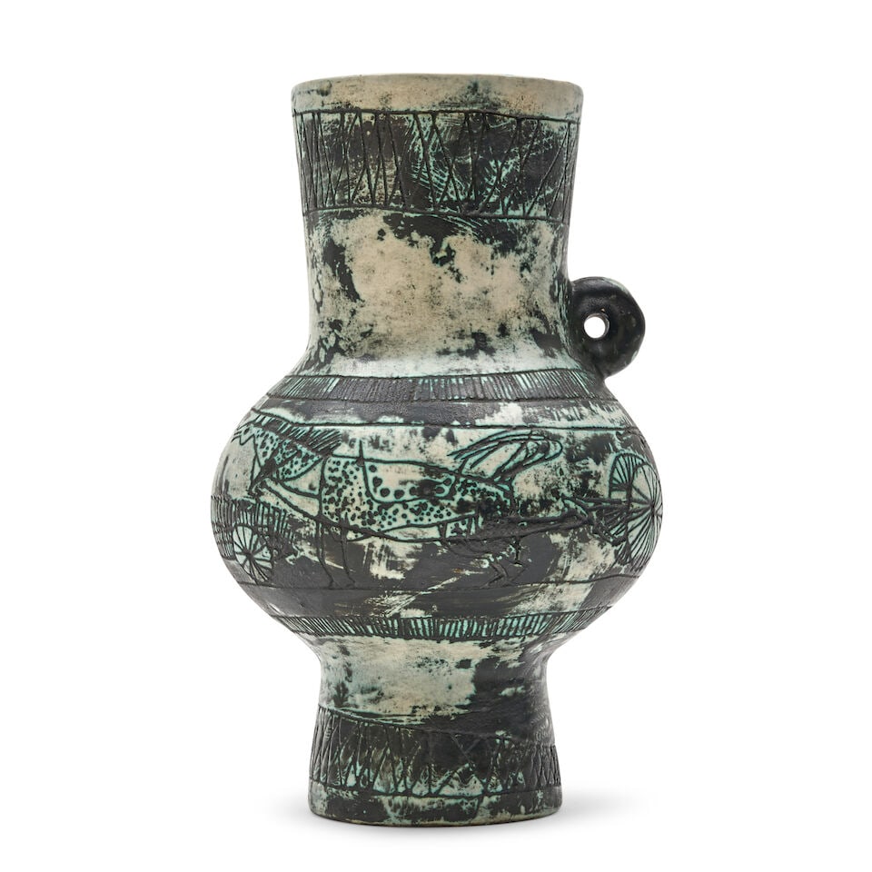 JACQUES BLIN (1920-1995) VASE France, c. 1955, glazed ceramic, incised mark 'J Blin Exemp No. 15... (1 of 3)