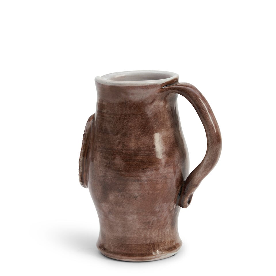 ROBERT (1930-2008) AND JEAN (1930-2015) CLOUTIER PITCHER WITH FACE Paris, France, c. 1955, glaze... - 3