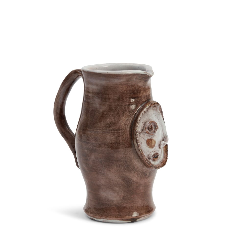 ROBERT (1930-2008) AND JEAN (1930-2015) CLOUTIER PITCHER WITH FACE Paris, France, c. 1955, glaze... - 4