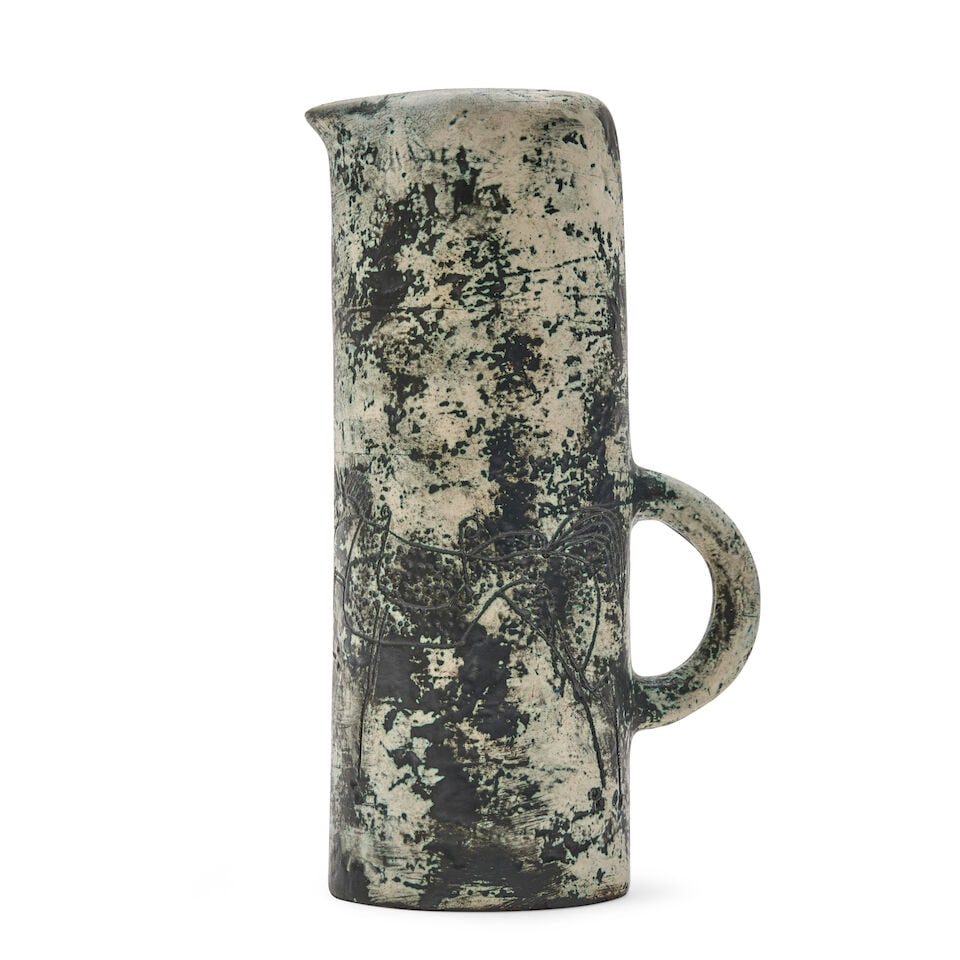 JACQUES BLIN (1920-1995) PITCHER France, c. 1960, glazed ceramic, incised mark 'J Blin,' ht. 12 ... (1 of 3)