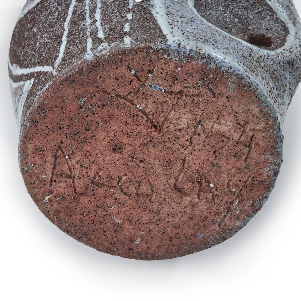 THREE POTERIE D'ACCOLAY VESSELS Accolay, France, c. 1960, glazed ceramic, all with incised marks... - 2