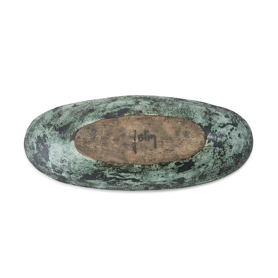 JACQUES BLIN (1920-1995) OVAL BOWL France, c. 1980, incised and glazed ceramic, depiction of Nep... - 2