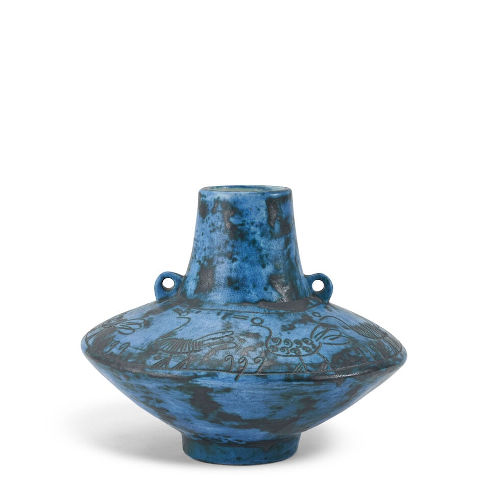 JACQUES BLIN (1920-1995) VASE France, c. 1960, incised and glazed ceramic, incised mark 'J. Blin... (1 of 3)