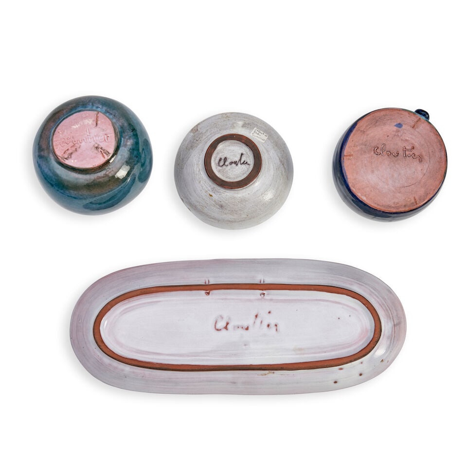 FOUR ROBERT (1930-2008) AND JEAN (1930-2015) CLOUTIER ITEMS France, c. 1960, glazed stoneware, a... - 2