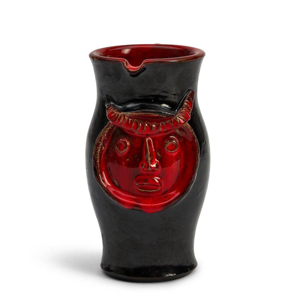 ROBERT (1930-2008) AND JEAN (1930-2015) CLOUTIER PITCHER WITH DEVIL FACE Paris, France, c. 1955,... (1 of 4)