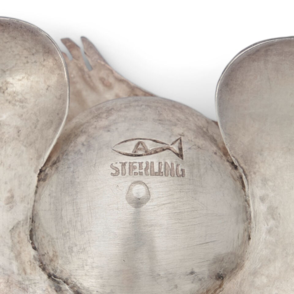 ARLINE FISCH (1931-2024) 'GUARDIAN ANGEL' NECKLACE 1969, sterling silver, impressed stamp maker'... - 2