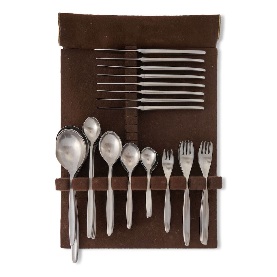 WILHELM WAGENFELD (1900-1990) FOR WMF 'FORM 3600' BRUSHED STAINLESS PARTIAL FLATWARE SERVICE Ge... - 4