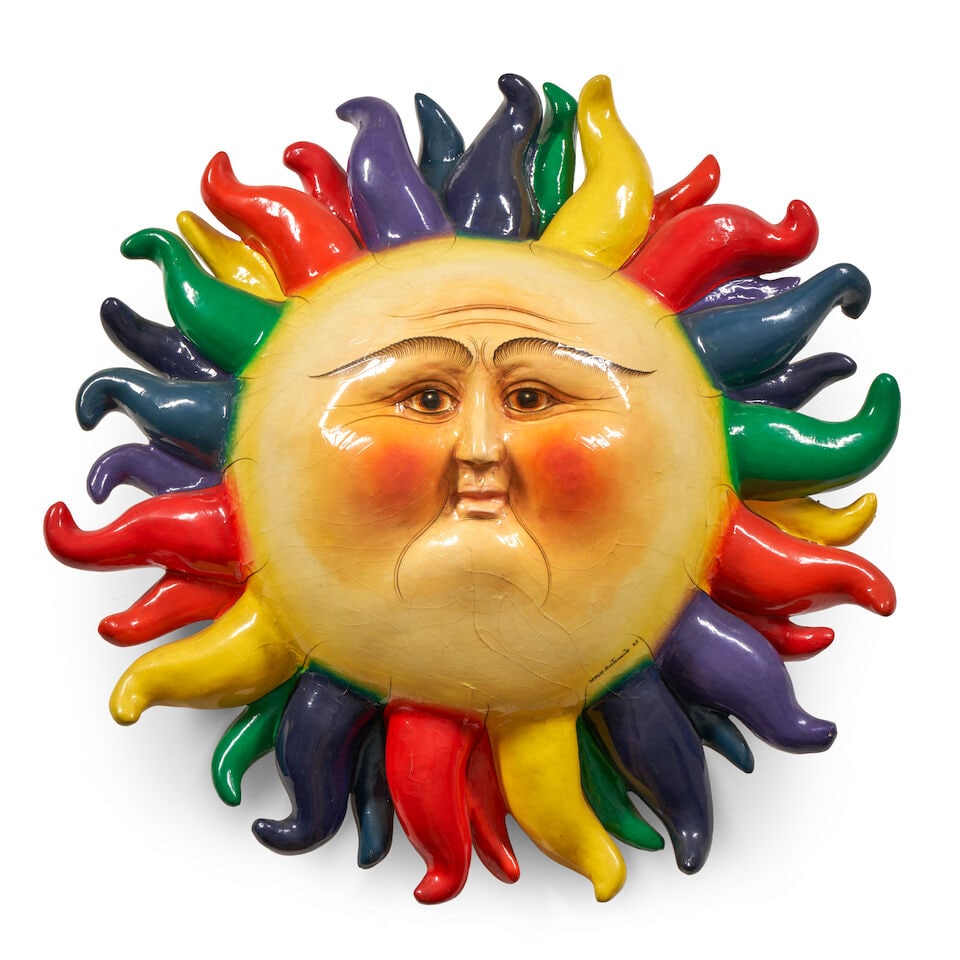 SERGIO BUSTAMANTE (B. 1949) 'EL GORDO' SCULPTURE Mexico, 1986, papier mache, enamels, artist's s...: SERGIO BUSTAMANTE (B. 1949) 'EL GORDO' SCULPTURE Mexico, 1986, papier mache, enamels, artist's signature and 'A.P.,' from an edition of 35, approx. dia. 43, dp. 16 in. For further information on this