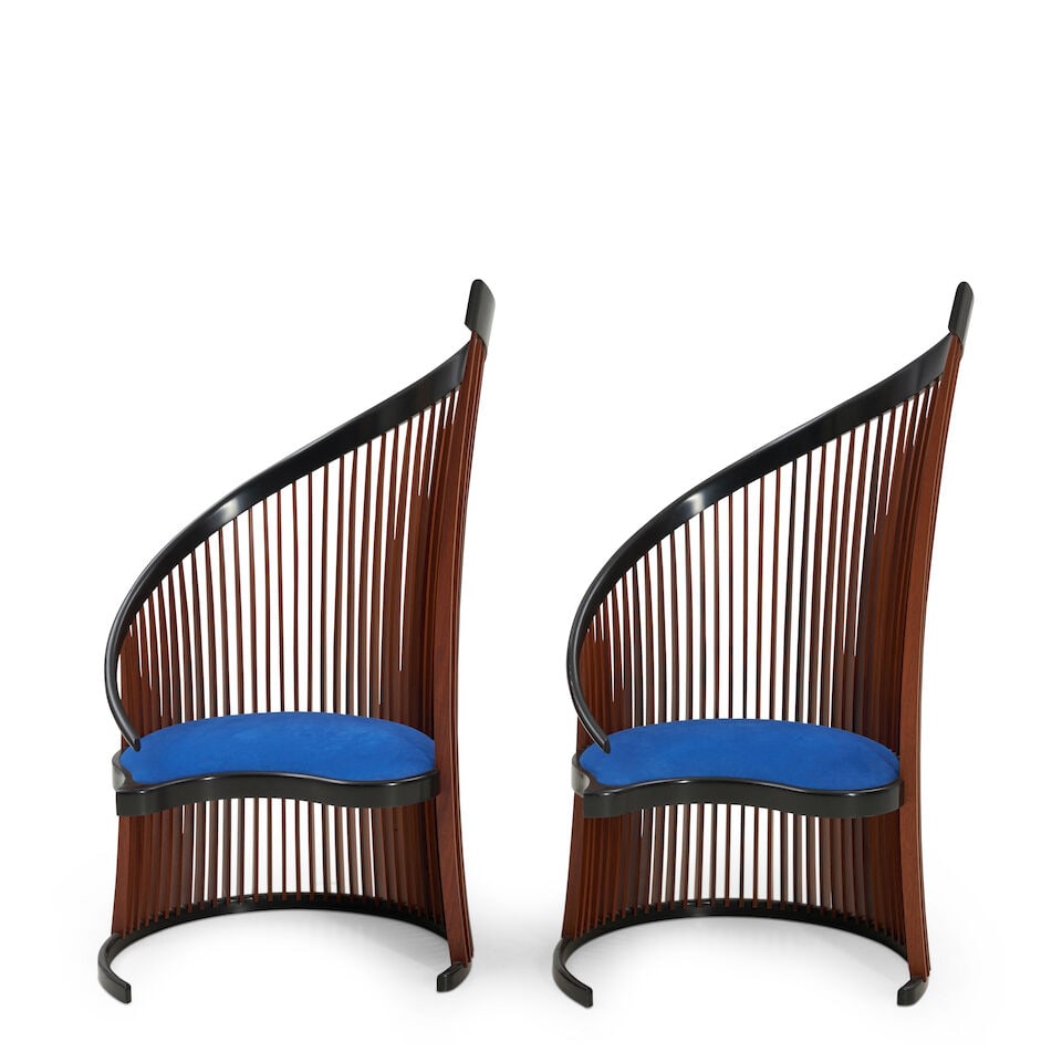 PAIR OF THOMAS W. STENDER (1947-2021) 'PASO DOBLE' CHAIRS United States, dated 1992, mahogany, e... (1 of 3)