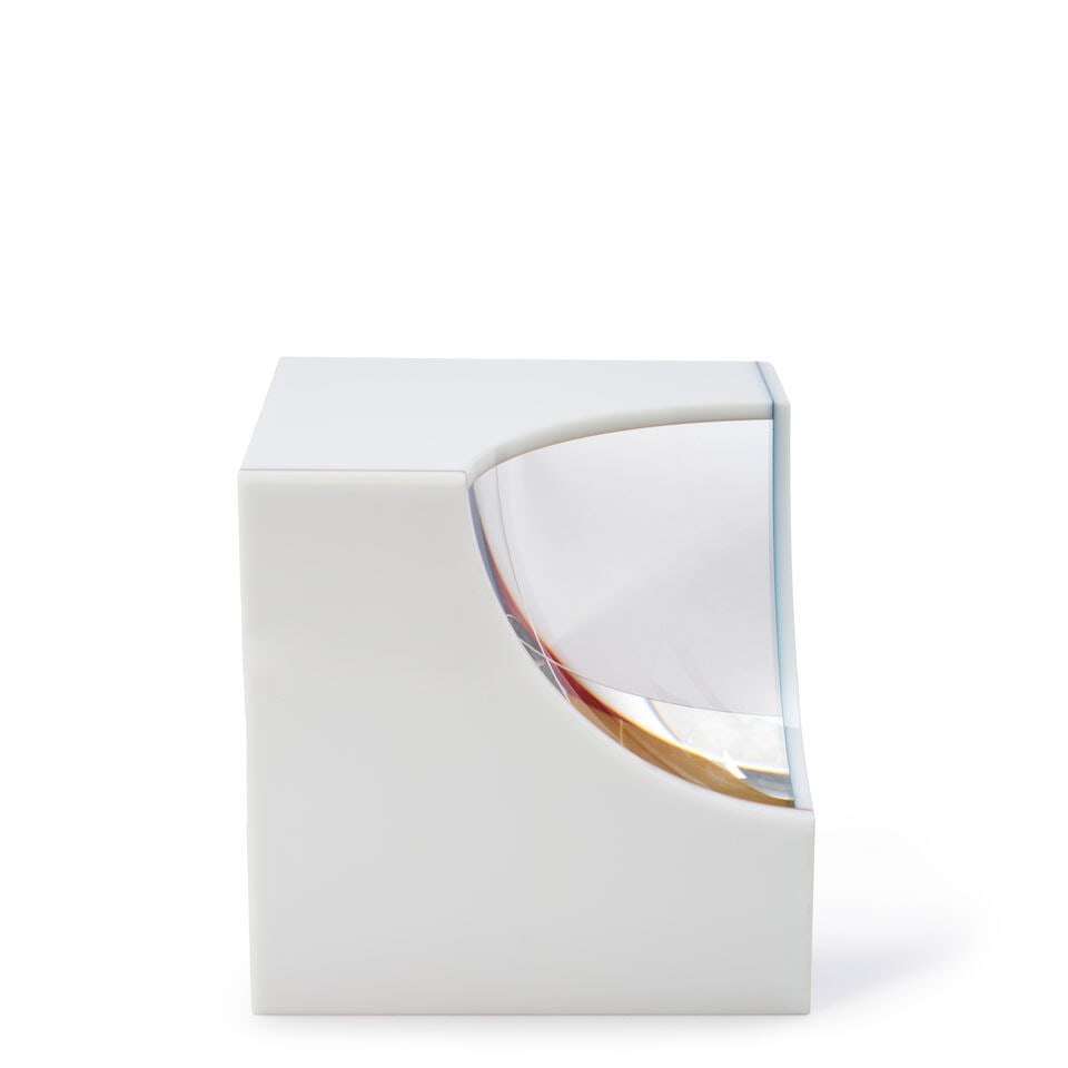 PAVEL NOVAK (B. 1974) OPTICAL GLASS CUBE 21st century, incised signature 'PAVEL NOVAK 1356,' ht.... - 5