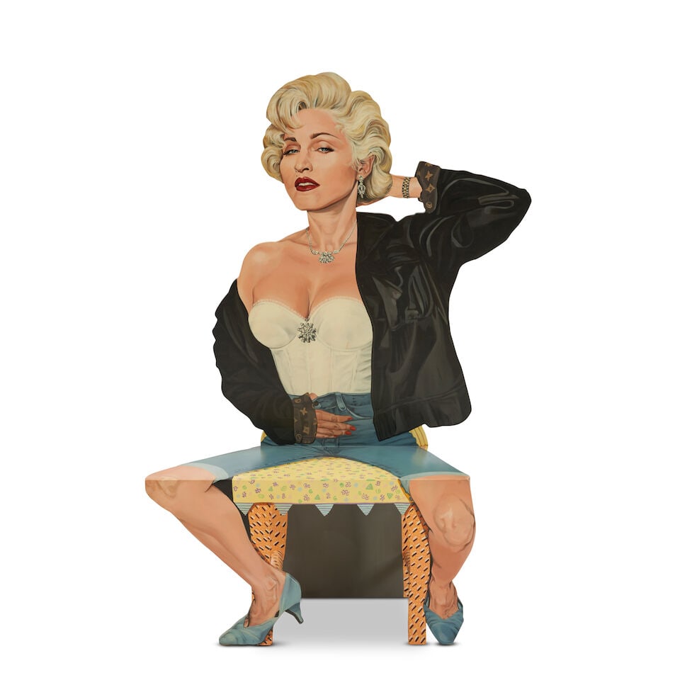 KATHY CALLAHAN (B. 1969) 'MADONNA' CHAIR United States, c. 1990, plywood, acrylic paints, unsign... (1 of 4)