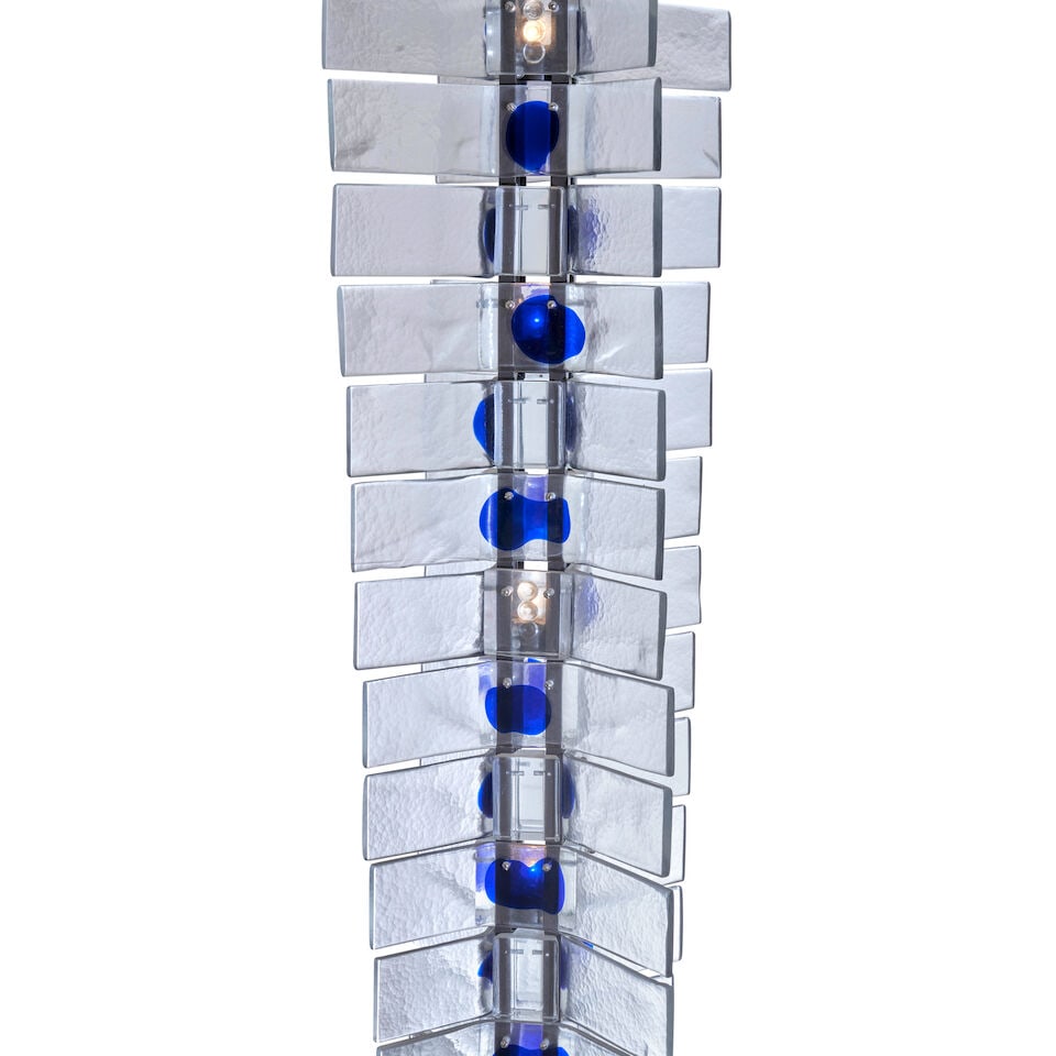 VENINI 'TAZEBAO GRAND SCULPTURE' CHANDELIER Murano, Italy, late 20th century, glass, enameled st... - 4