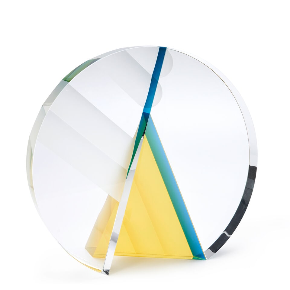 MARTIN ROSOL (B. 1963) UNTITLED GLASS SCULPTURE Massachusetts, c. 2000, sandblasted, cut, and po...: MARTIN ROSOL (B. 1963) UNTITLED GLASS SCULPTURE Massachusetts, c. 2000, sandblasted, cut, and polished glass, signed in script 'Martin Rosol #1653,' ht. 14 1/2, wd. 16, dp. 5 1/2 in. For further infor