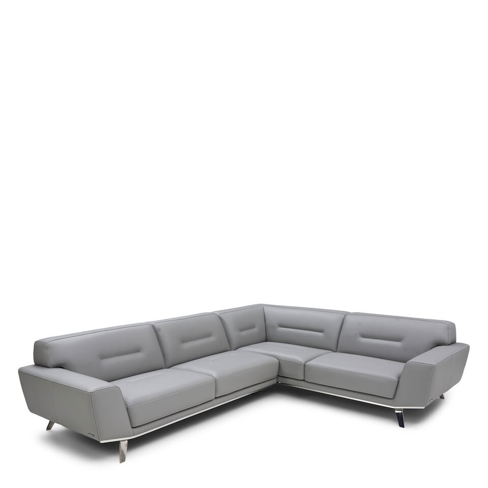 SACHA LAKIC (B. 1964) FOR ROCHE BOBOIS SOFA France. c. 2010, chromed steel, leather, maker's met... (1 of 3)