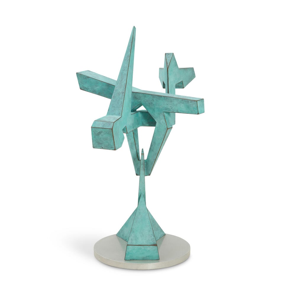 KEVIN BARRETT (B. 1962) 'GEO' ABSTRACT SCULPTURE United States, 2017, patinated bronze, signed a... (1 of 5)