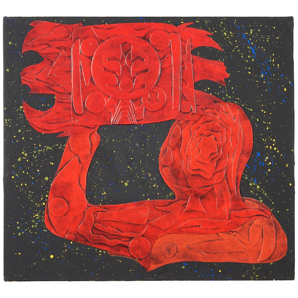 JOSH JEFFERSON (B. 1977) 'SPACE DREAM' Massachusetts, dated 2022, acrylic, flashe, cut and appli... (1 of 2)