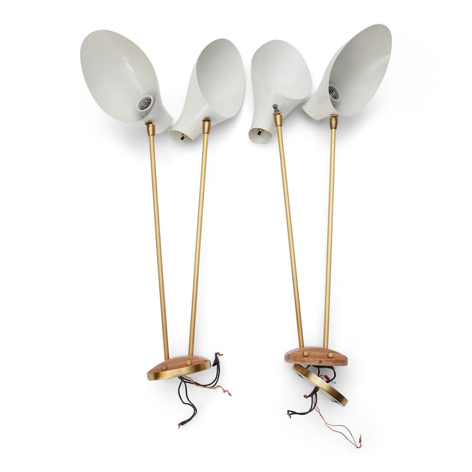 PAIR OF DAVID WEEKS STUDIO TWO-ARM SCONCES NO. 203 Brooklyn, New York, contemporary, aluminum, b... (1 of 1)