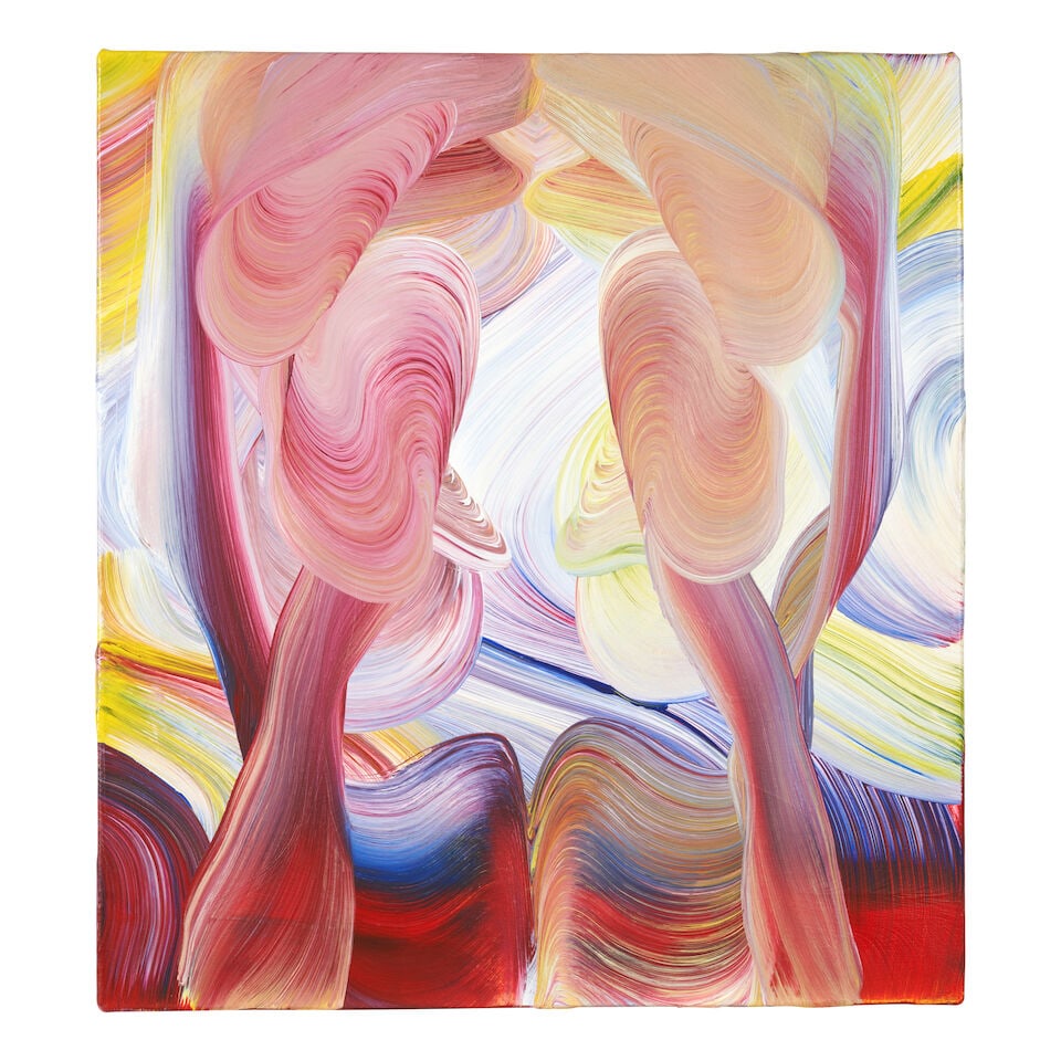 JOSH JEFFERSON (B. 1977) 'COSMO CHICKEN' Massachusetts, dated 2022, acrylic and flashe on canvas... (1 of 2)