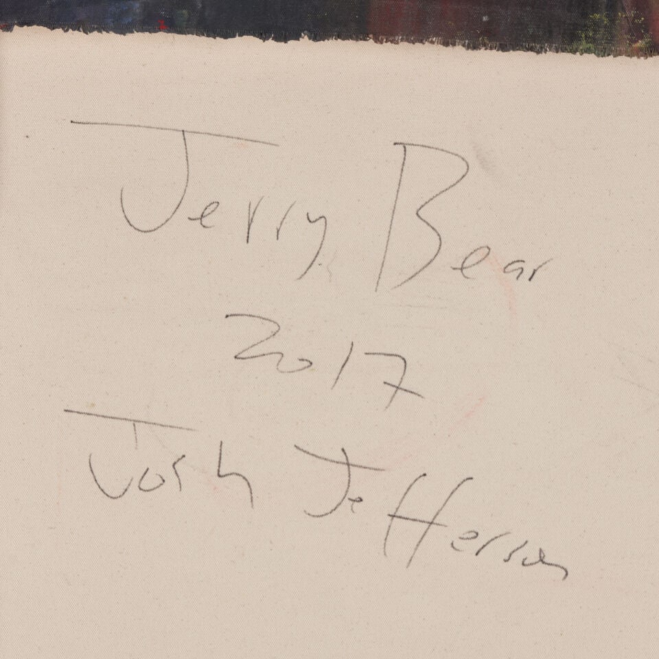JOSH JEFFERSON (B. 1977) 'JERRY BEAR' Massachusetts, dated 2017, acrylic and flashe with applied... - 2