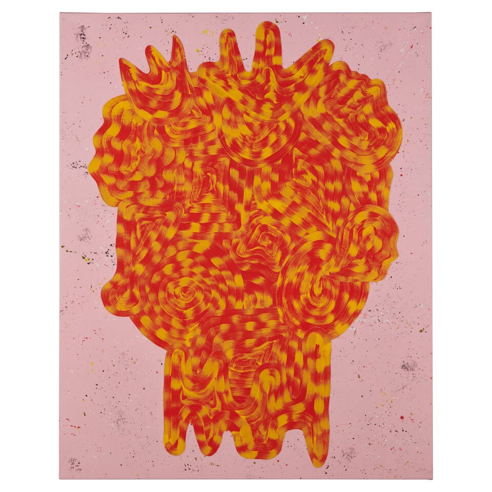 JOSH JEFFERSON (B. 1977) 'MRS. NIBBS' Massachusetts, dated 2017, acrylic and flashe with applied... (1 of 3)