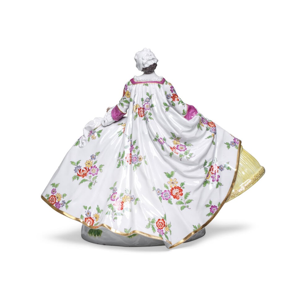 A Meissen crinoline figure, late 19th century - 2