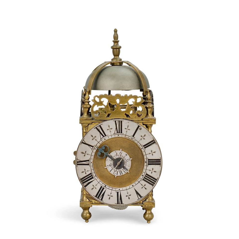 A 20th century miniature brass lantern clock with alarm - 2