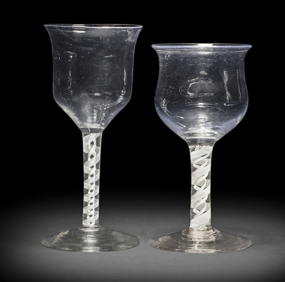 Two good opaque twist goblets, circa 1765 (1 of 1)