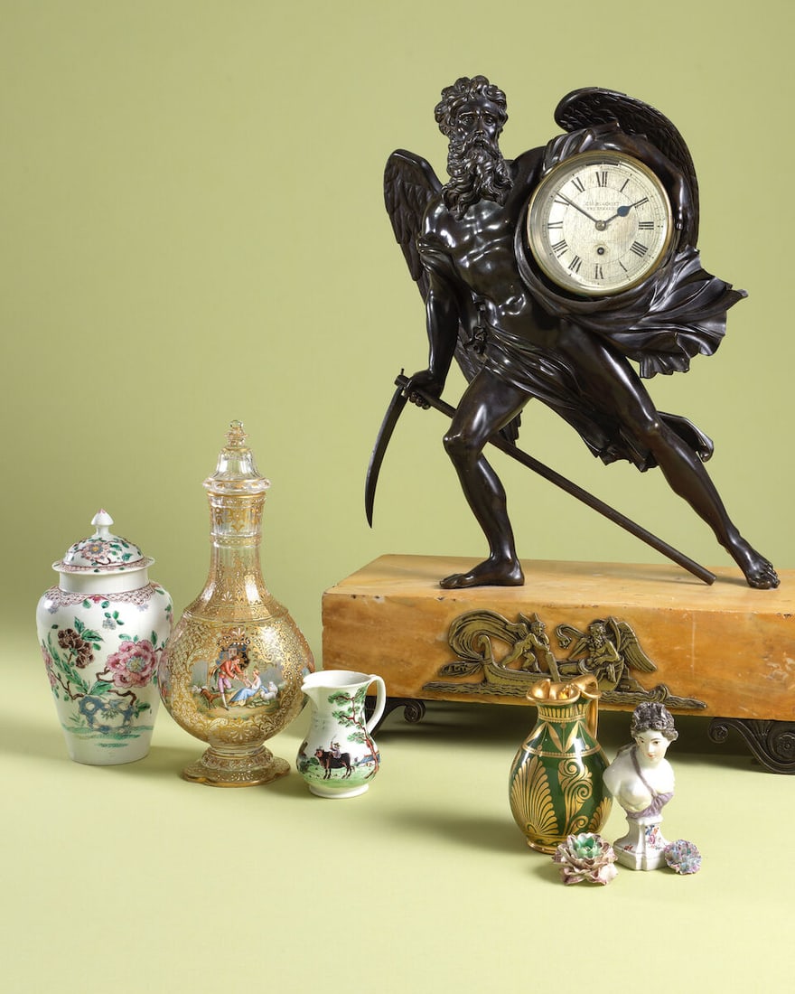 A fine Lobmeyer gilded and enamelled decanter and stopper, and a goblet, circa 1893 - 2