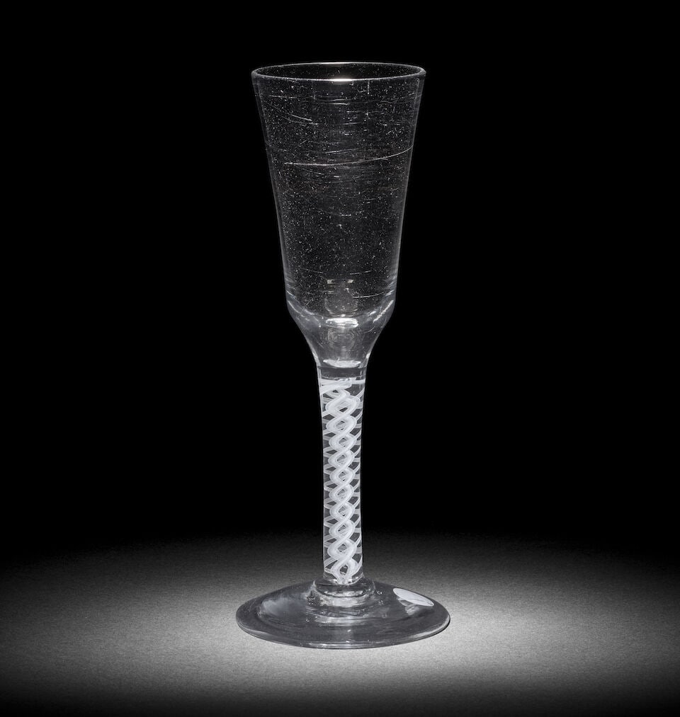 A fine opaque twist ale glass, circa 1765 (1 of 1)