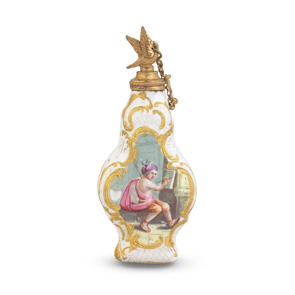 A South Staffordshire enamel scent bottle, circa 1770 - 2