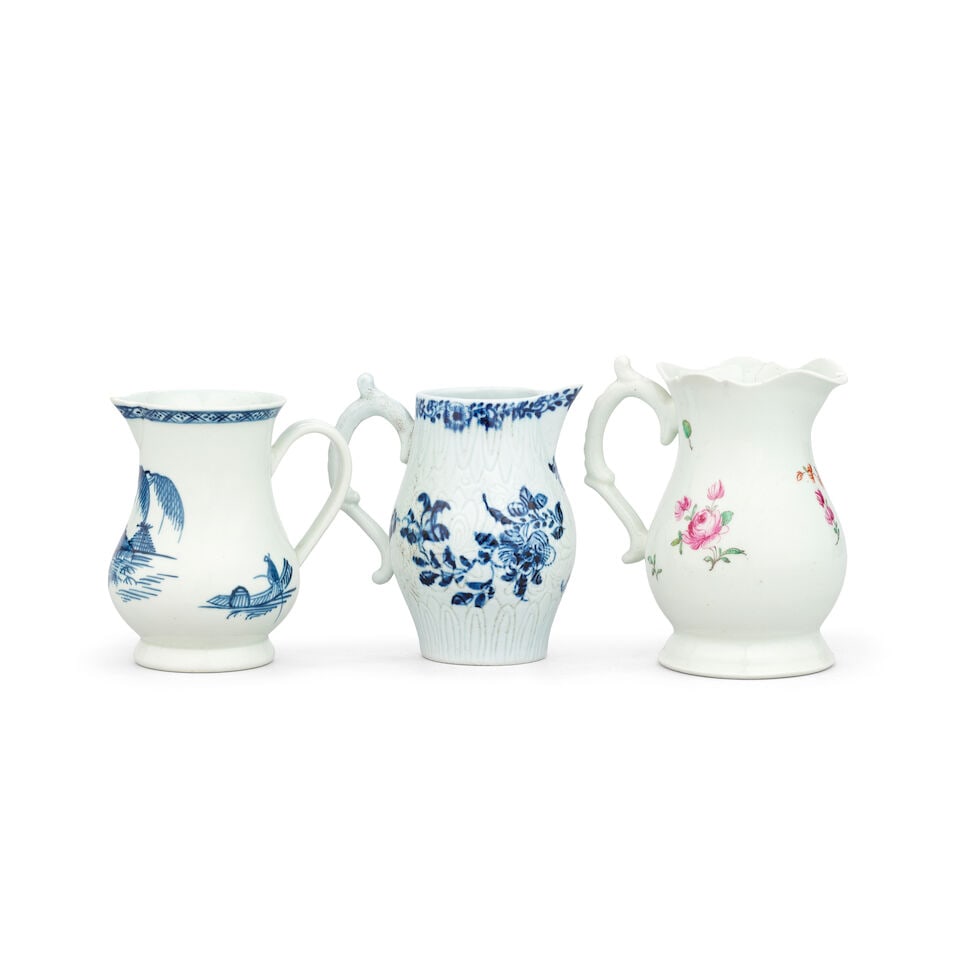 Three Liverpool (Richard Chaffers) milk jugs, circa 1758-65 - 2