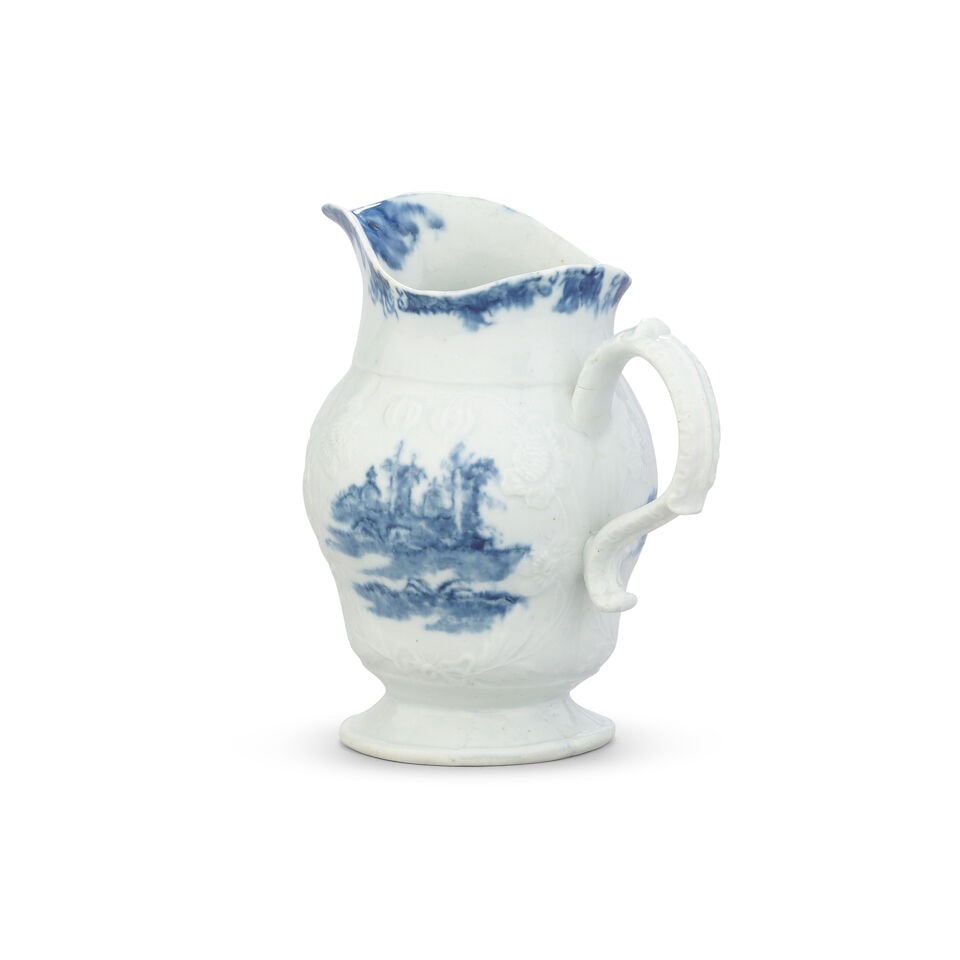 An unusual Longton Hall milk jug, circa 1756 - 2
