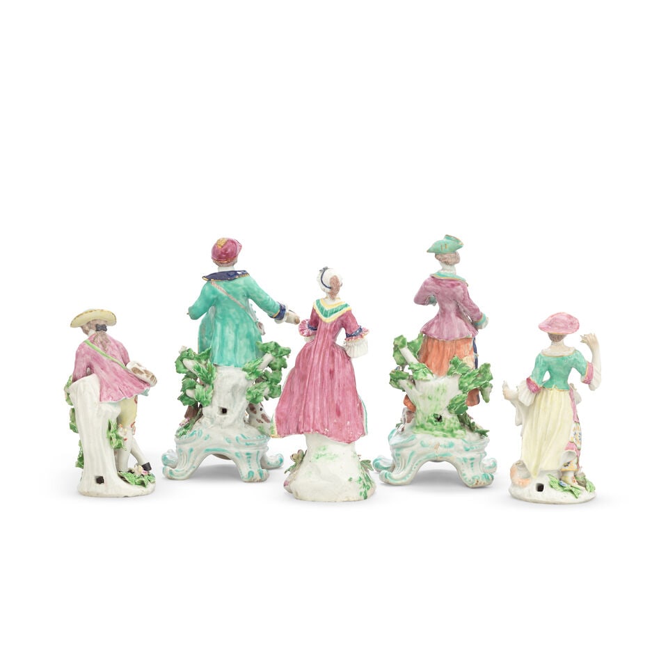 Five interesting Bow figures, circa 1765-75 - 2