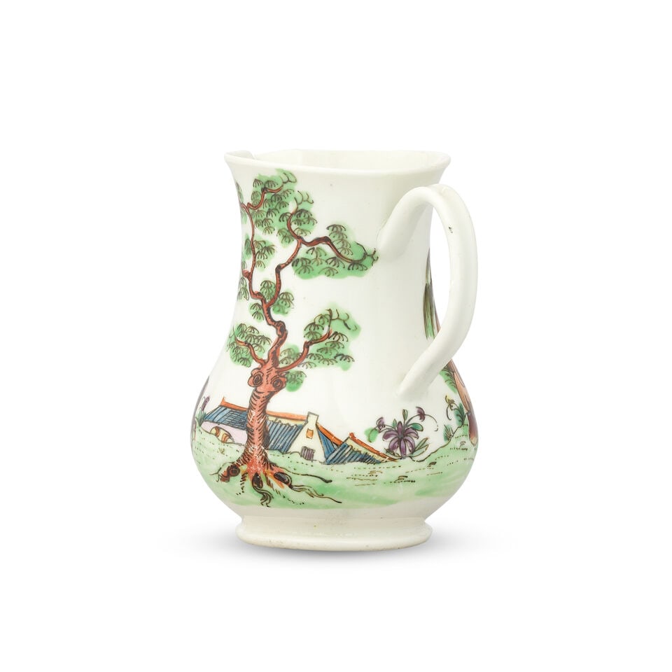 A rare Worcester sparrow beak jug, circa 1755 - 2
