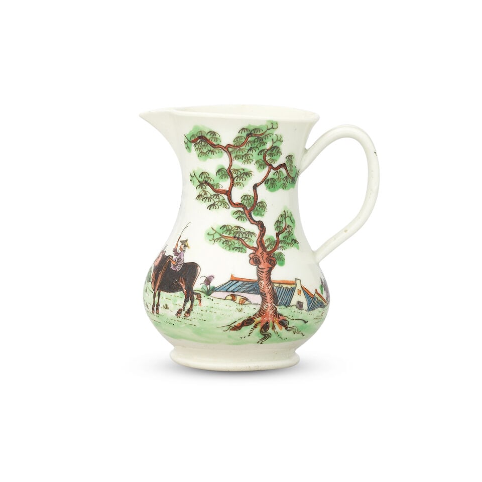 A rare Worcester sparrow beak jug, circa 1755 - 5