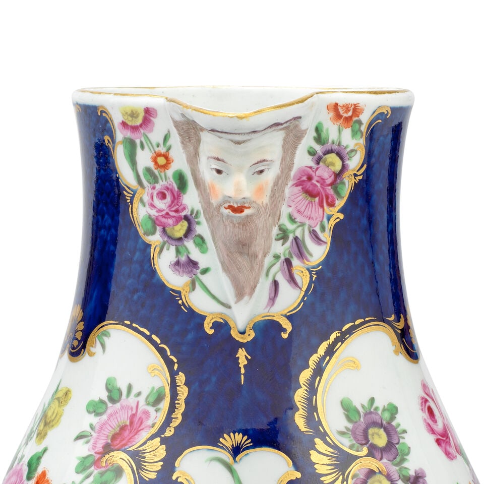 A fine Worcester mask jug, circa 1770-75 - 2
