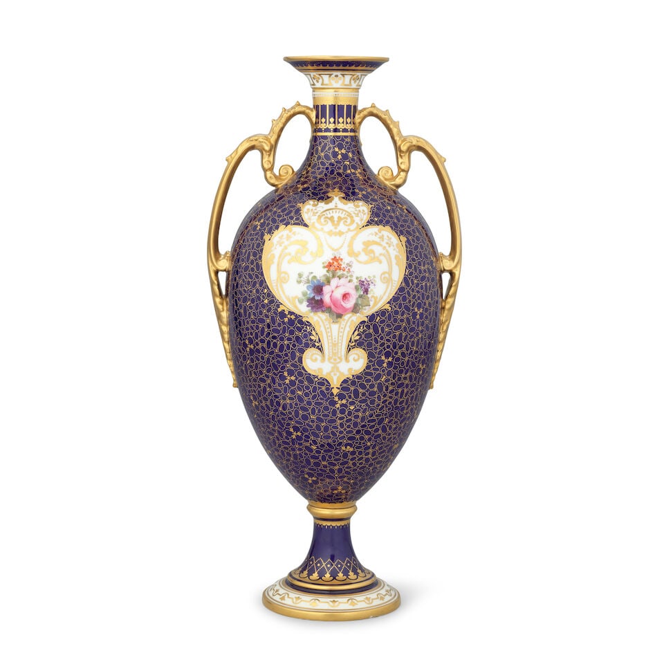 A Royal Crown Derby vase by Fred Marple, dated 1903 - 2