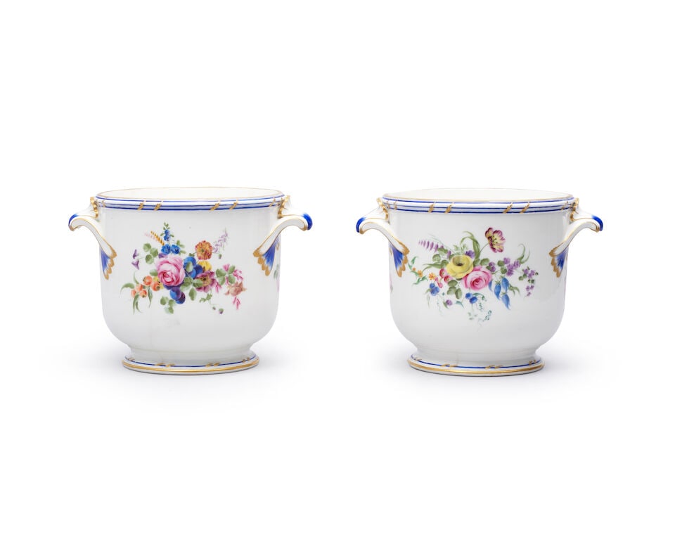 A pair of Sèvres bottle coolers (seaux à bouteille), circa 1763 (1 of 2)