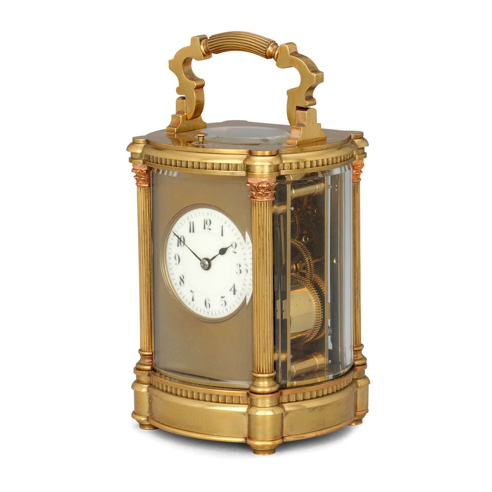 A good early 20th century French striking and repeating carriage clock Henri Jacot, Paris No.14984. - 2