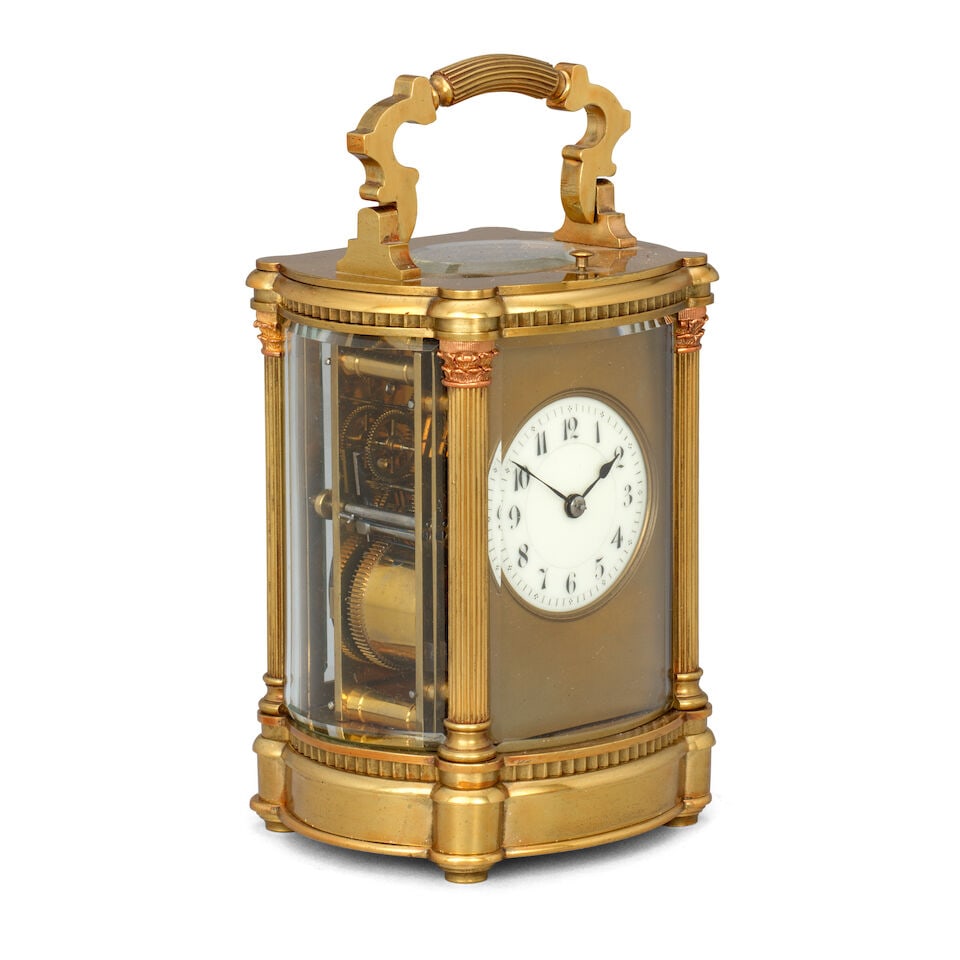 A good early 20th century French striking and repeating carriage clock Henri Jacot, Paris No.14984. - 3