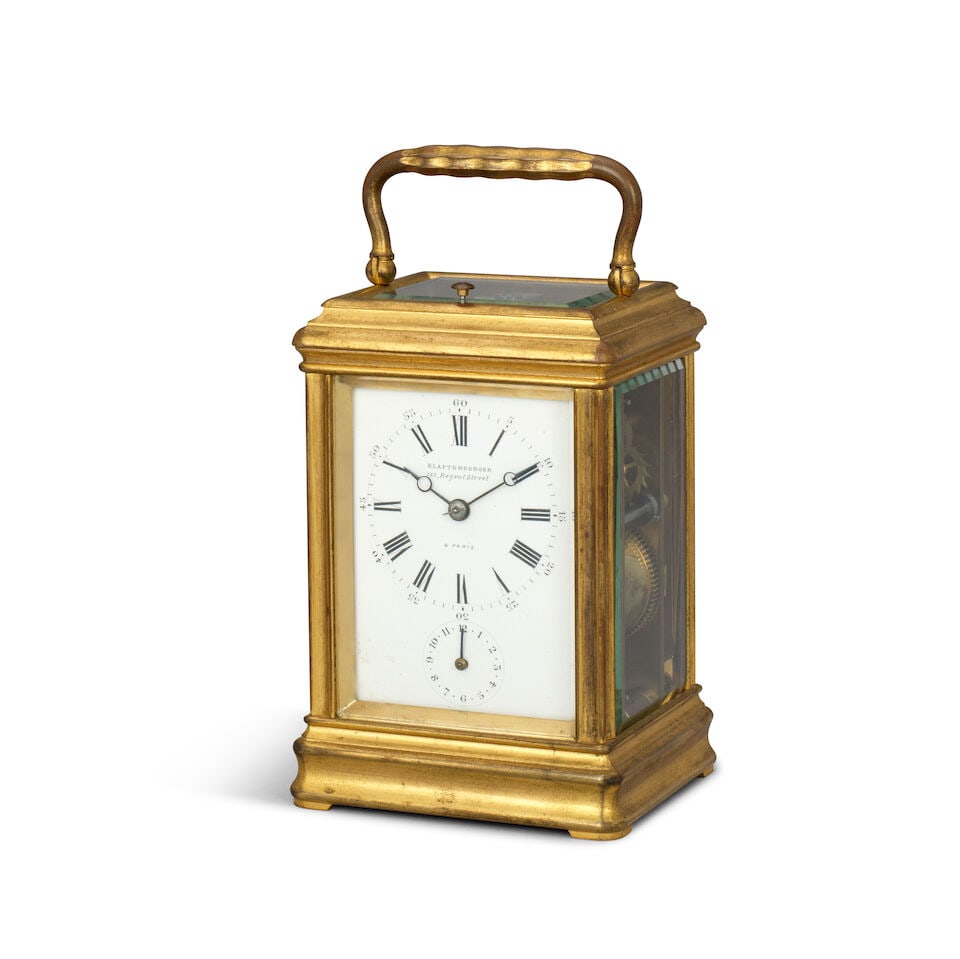 A good late 19th century French striking and repeating gorge case carriage clock Drocourt, retai... - 3