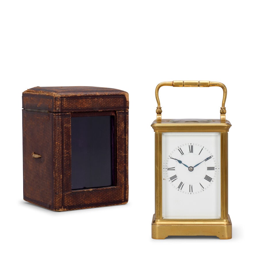 A good late 19th century striking carriage clock with original travelling case Henri Jacot, no:1... - 2