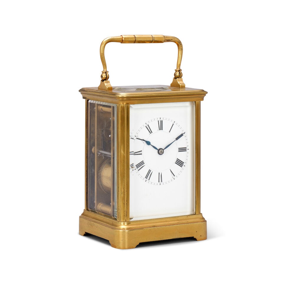 A good late 19th century striking carriage clock with original travelling case Henri Jacot, no:1... - 4