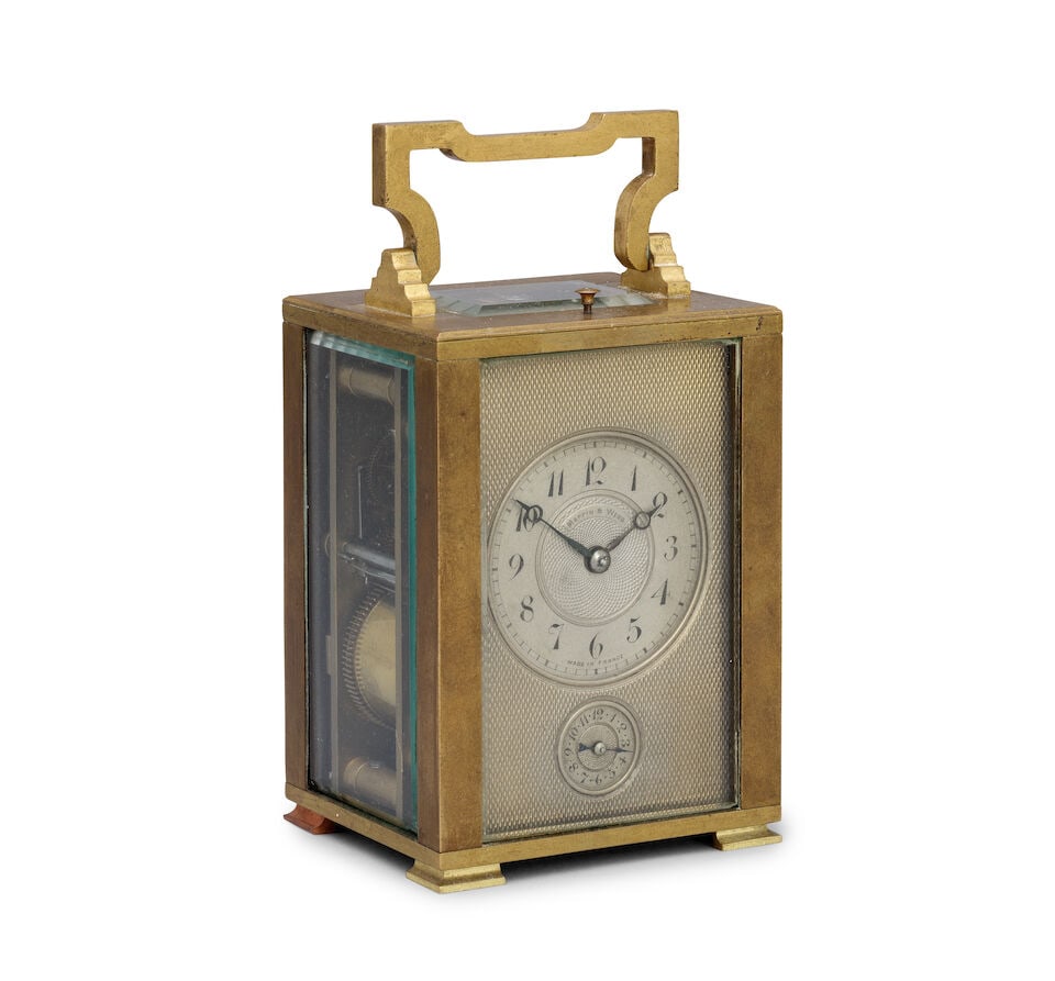 A good early 20th century French striking and repeating carriage clock with alarm Mappin and Webb - 3