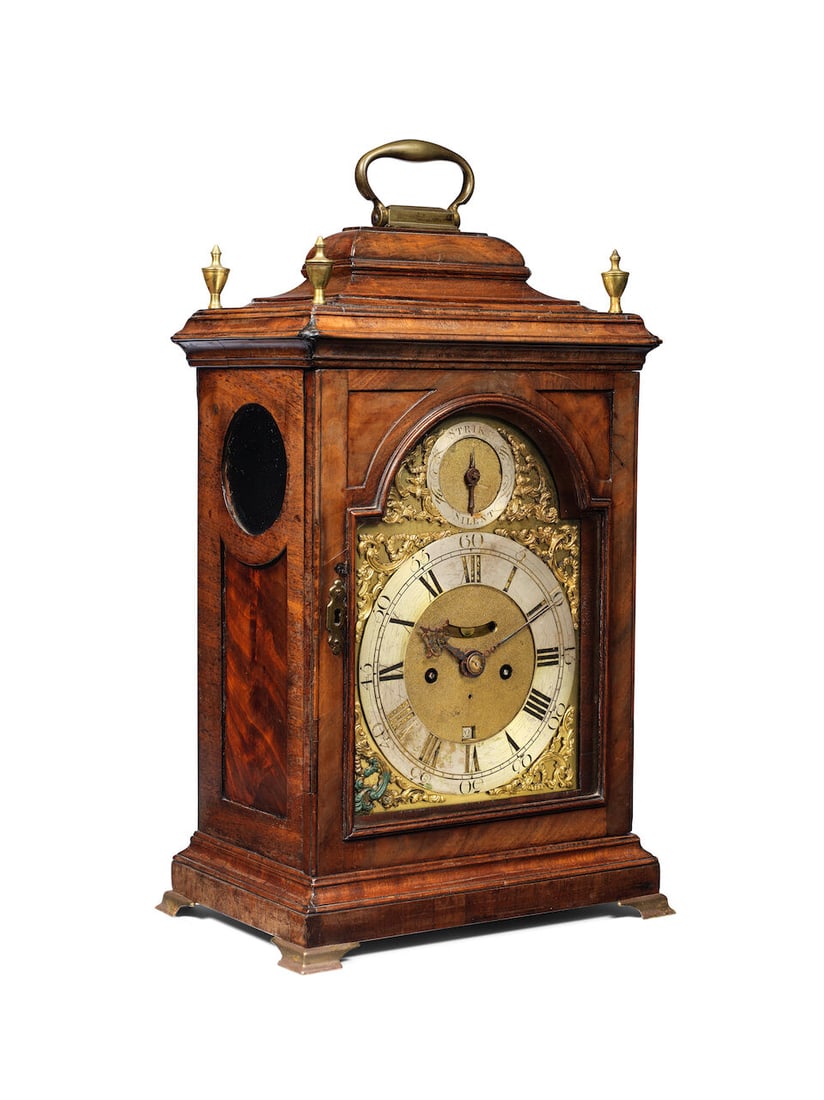 A late 18th century mahogany striking table clock Bearing a later signature for William Dutton,... - 2