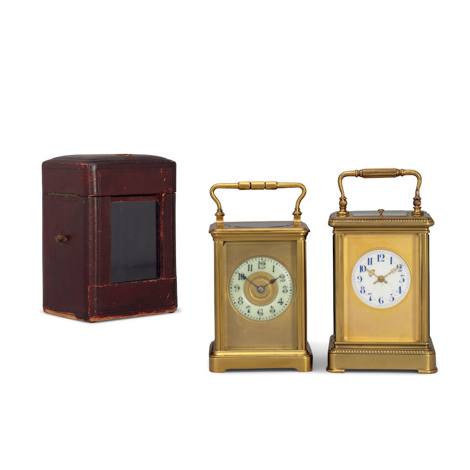 A collection of two late 19th century French carriage clocks One signed: Hamilton & Co., Calcutt... - 2
