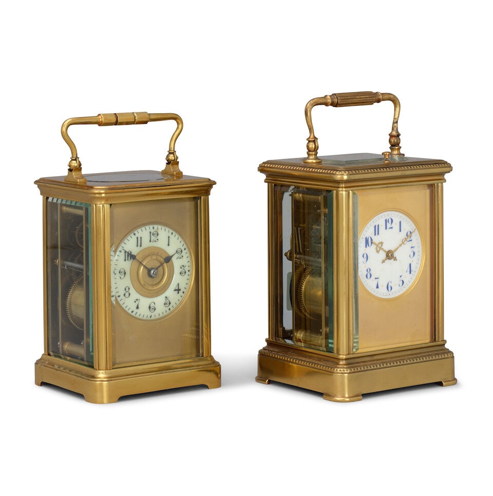 A collection of two late 19th century French carriage clocks One signed: Hamilton & Co., Calcutt... - 4