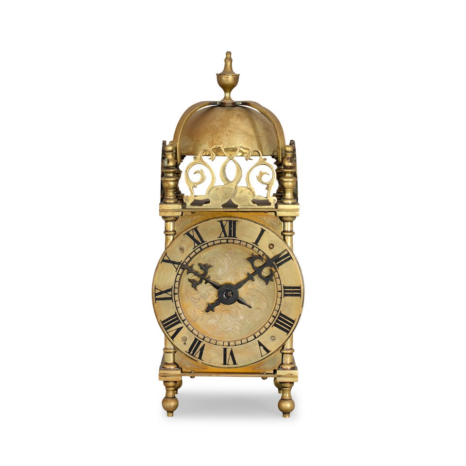 A early 20th century French four glass mantle clock and a first quarter of the 20th century bras... - 2