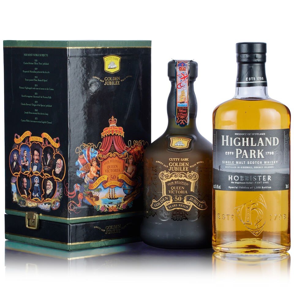 Cutty Sark Golden Jubilee (1x 70cl) Highland Park Hobbister (1x 70cl) (1 of 2)