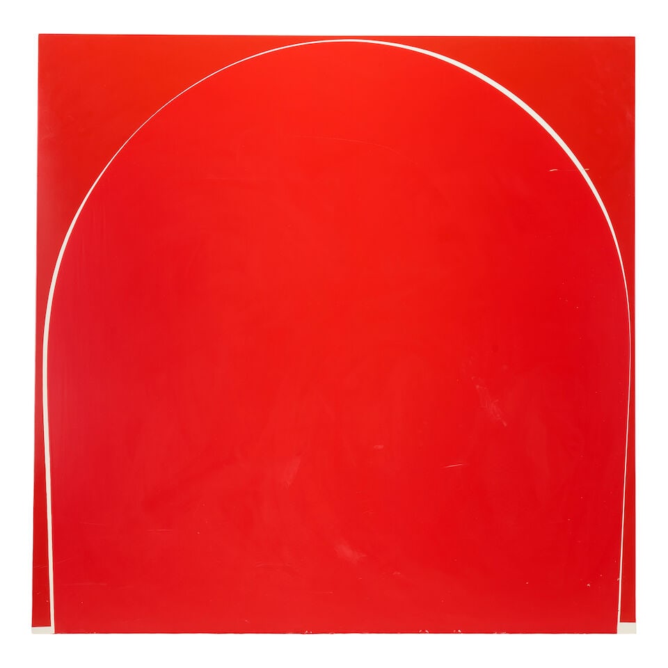 IAN DAVENPORT (B. 1966) Poured Painting: Red/White (Painted in 1997) (1 of 2)